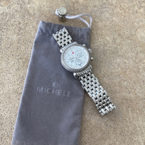 MICHELE CSX Chronograph Diamond Bezel Ladies Watch - MW03M01A1025 - Picture 8 of 16